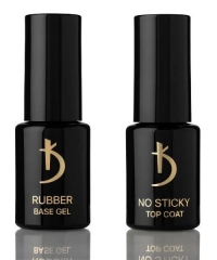 Set Rubber Base Gel & No Sticky Top Coat (2x12 ml)