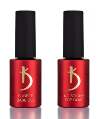 Set Rubber Base Gel & No Sticky Top Coat (2x7ml)