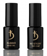 Set Rubber Base Gel & No Sticky Top Coat (2x12 ml)